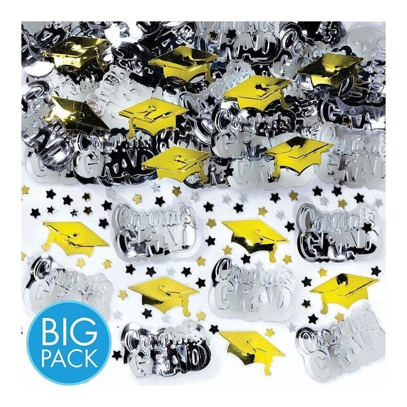 School Colors Embossed Metallic Confetti - Yellow