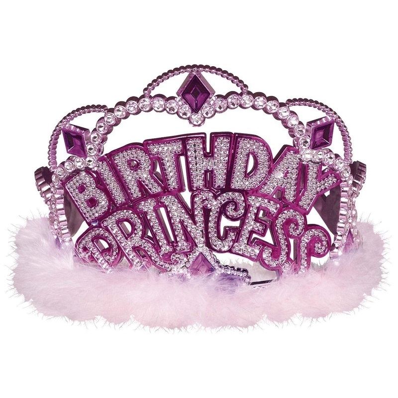 Tiara Princess Electroplated Plastic with Marabou