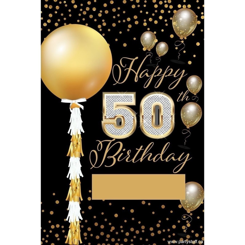 Yard Sign - Fill-in-the-blank Sparkling Birthday 50