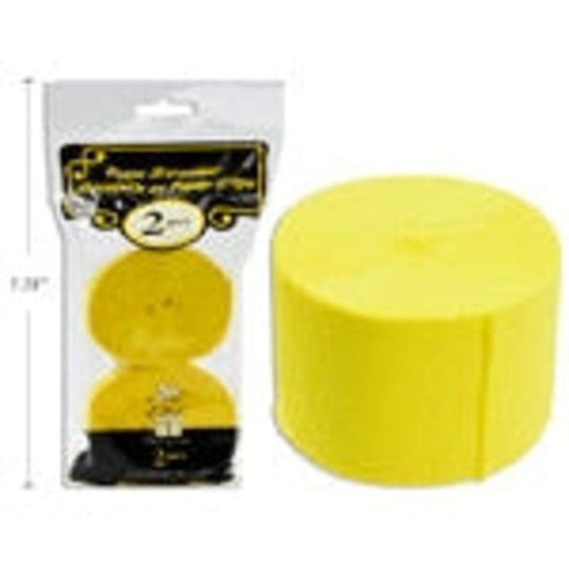 2-Pack Yellow Crepe Streamer, 81ft Each