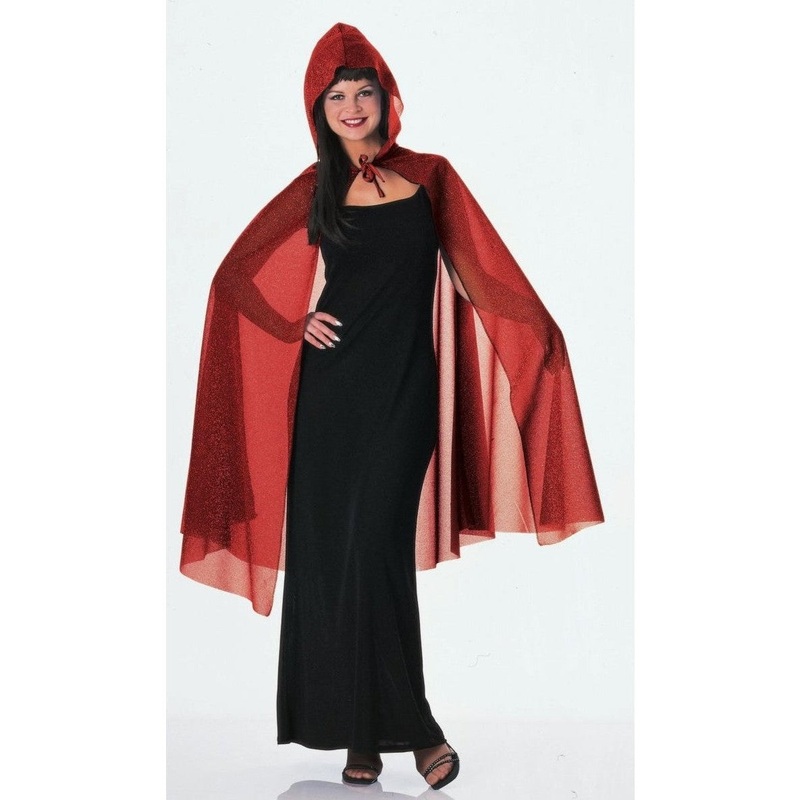 45'red Hood Glitter Cape