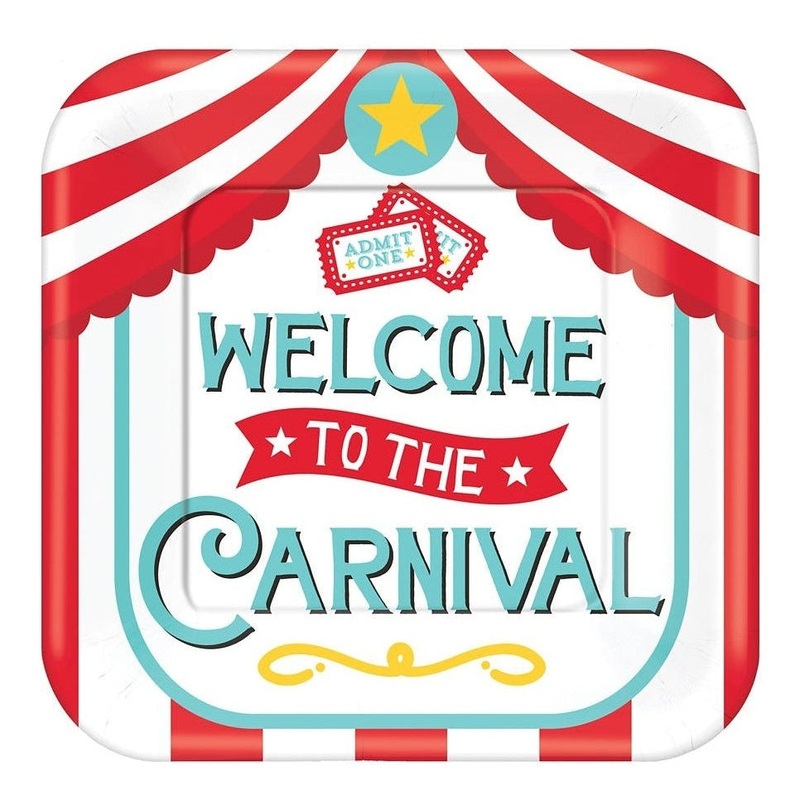 Plates - 7" Square Carnival