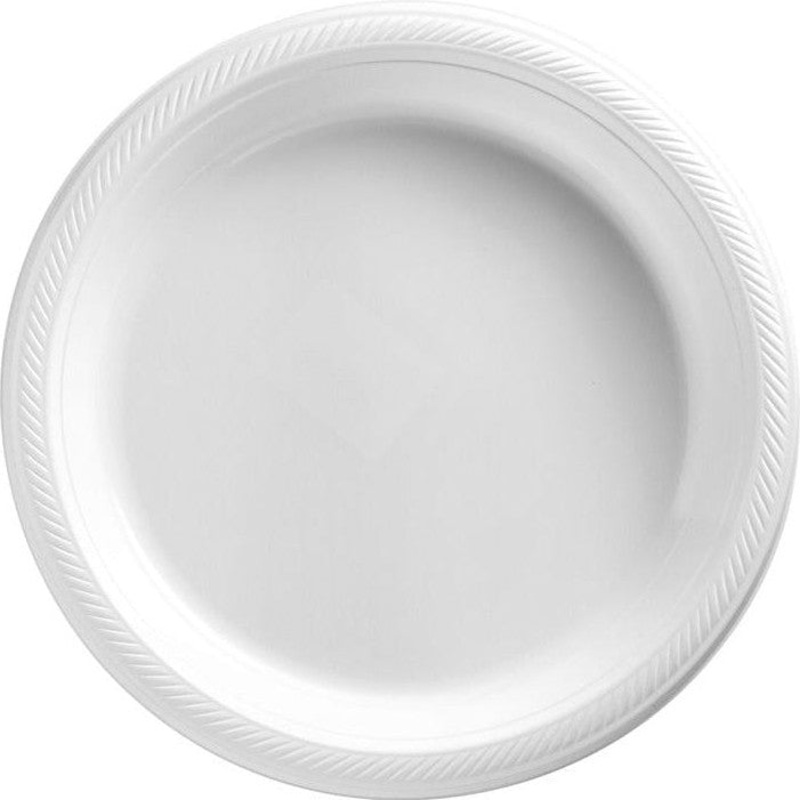 Plates - Frosty White, Big Party Pack, Plastic, 7"