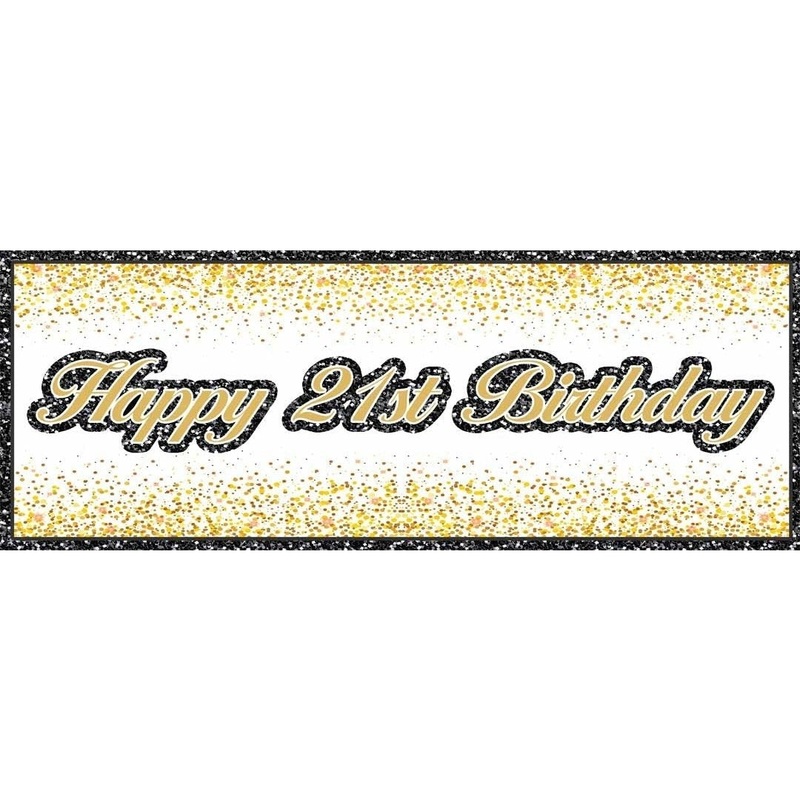 Sparkling 21st Birthday Vinyl Banner