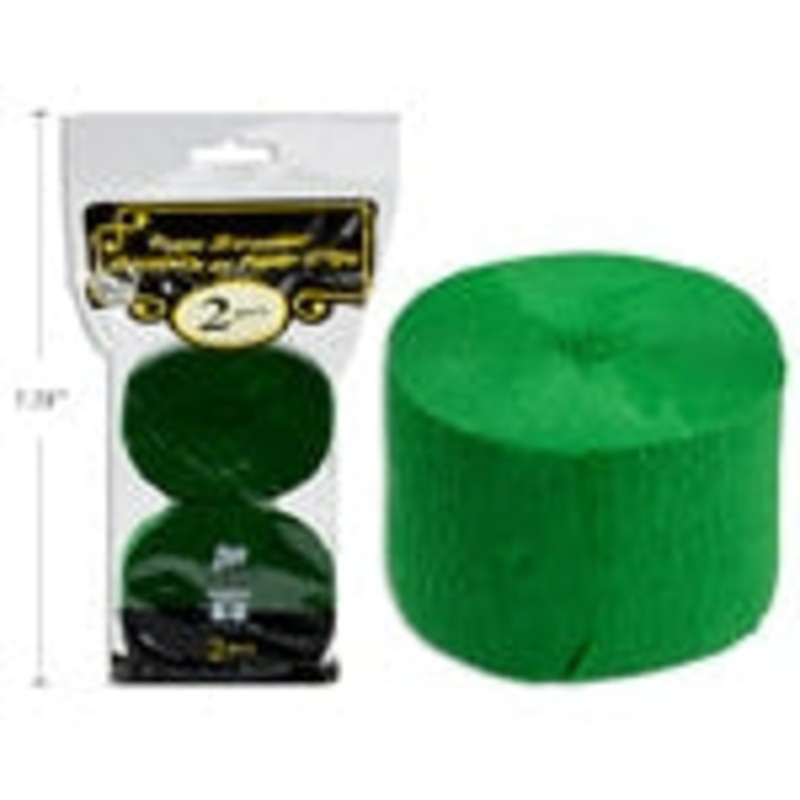 2-Pack Green Crepe Streamers, 81ft Each
