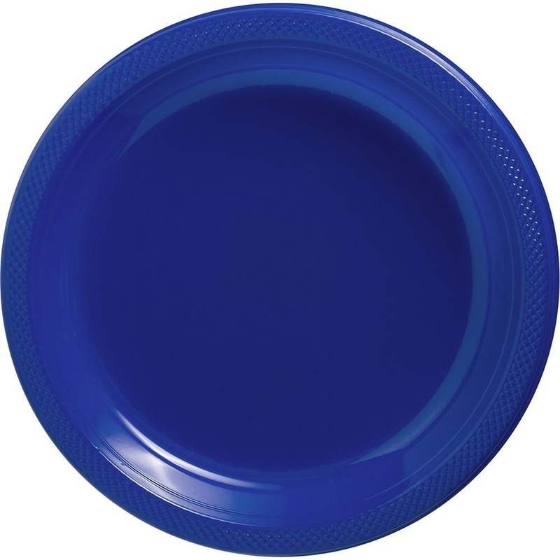 Plates - Bright Royal Blue, Plastic, 10 1/4"