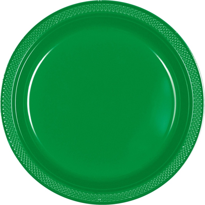 Plates - Festive Green, Plastic, 9"