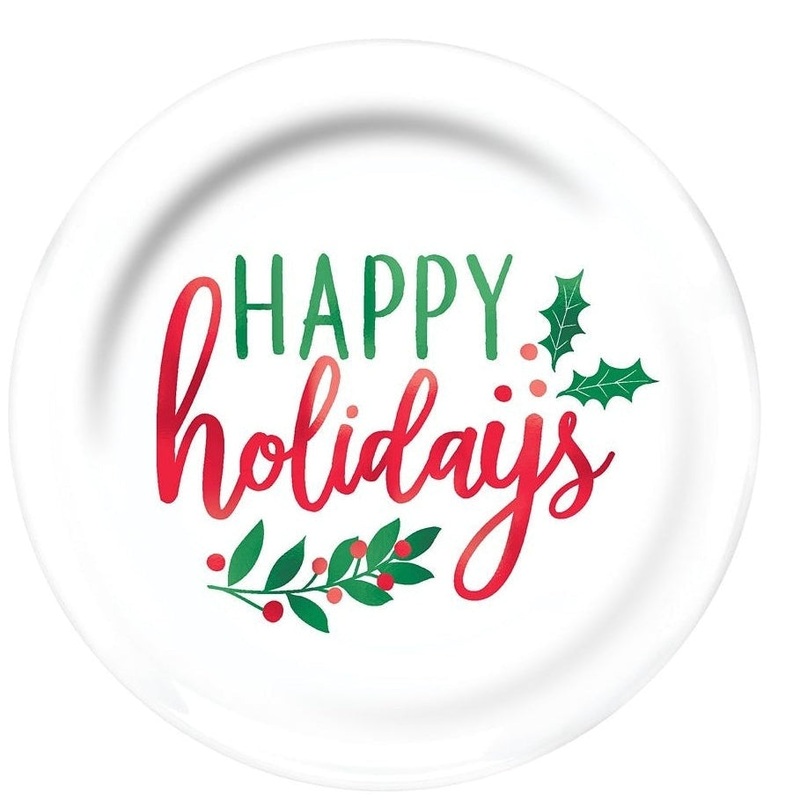 Plates - Happy Holidays, Hot-stamped, 7 1/2"