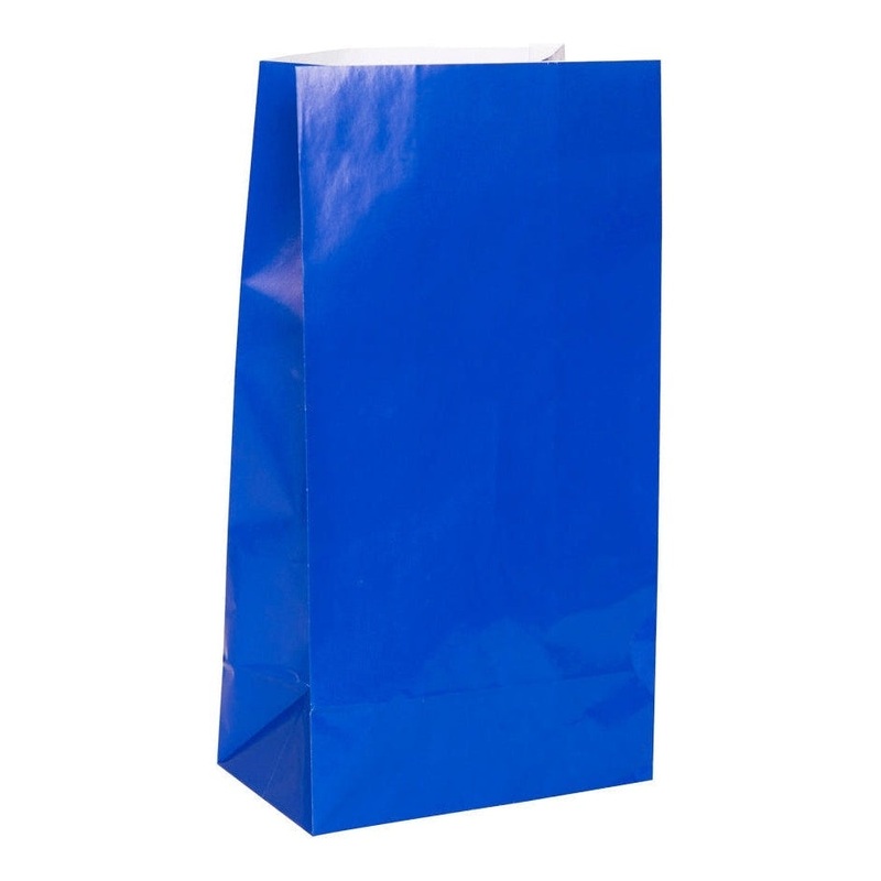 Royal Blue Paper Party Bags, 12 Count
