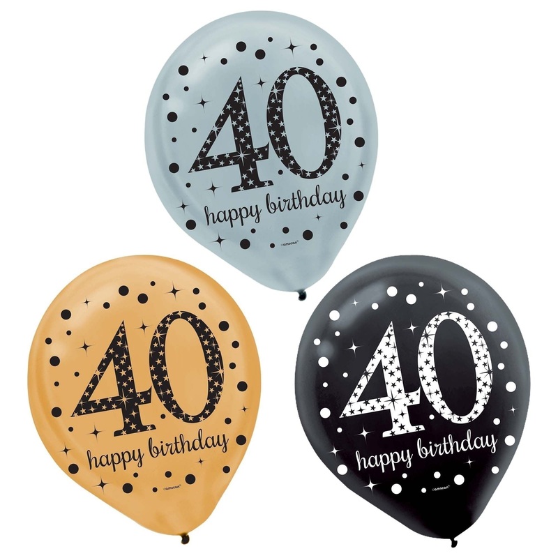 Sparkling Celebration "40th Birthday" Latex Balloons