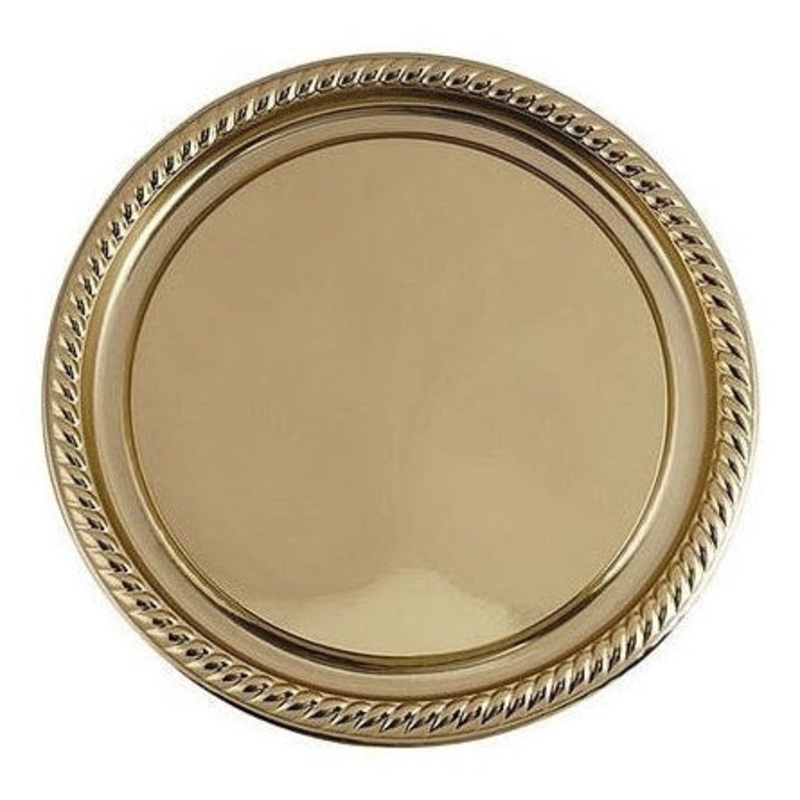 Tray - 16" Scallop Gold