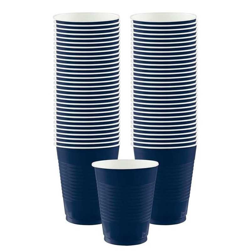 True Navy Big Part Pack Plastic Cups, 16 oz