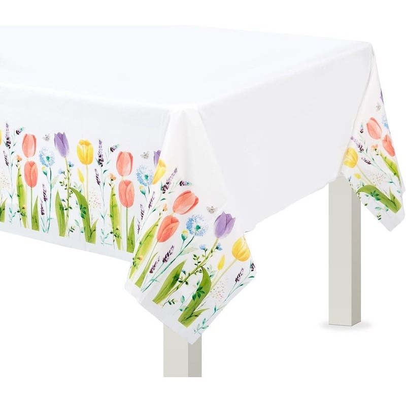 Tulip Garden Tablecover Plastic