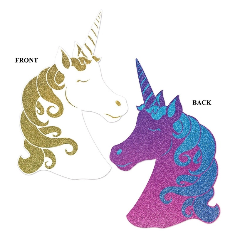 Unicorn Cutout - 2 Sides with Different Colors/glitter Print 2 Sides
