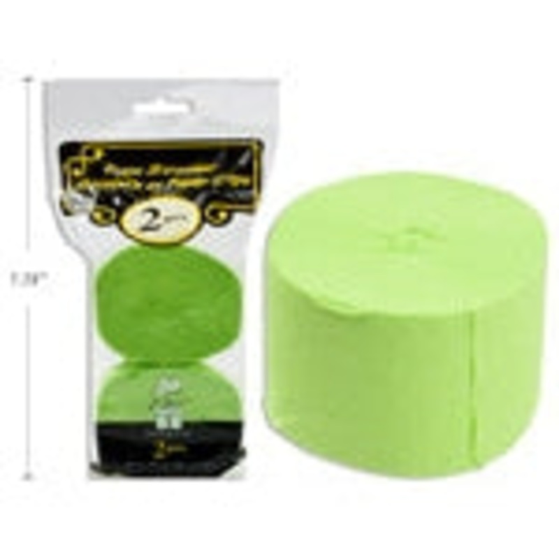 2-Pack Kiwi Green Crepe Streamer, 81ft Each