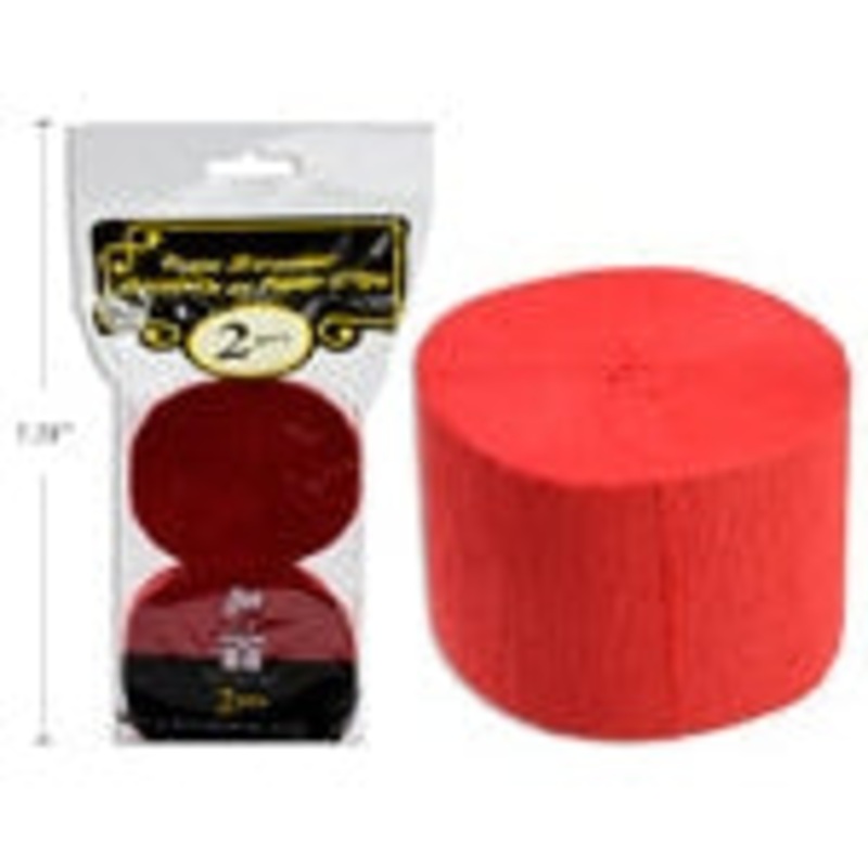 2-Pack Red Crepe Streamers, 81ft Each
