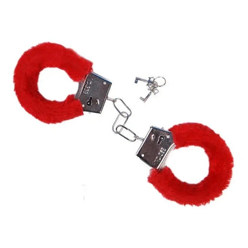 Handcuffs - Fuzzy Red