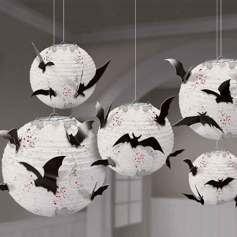 Paper Lanterns with Bat Add-ons