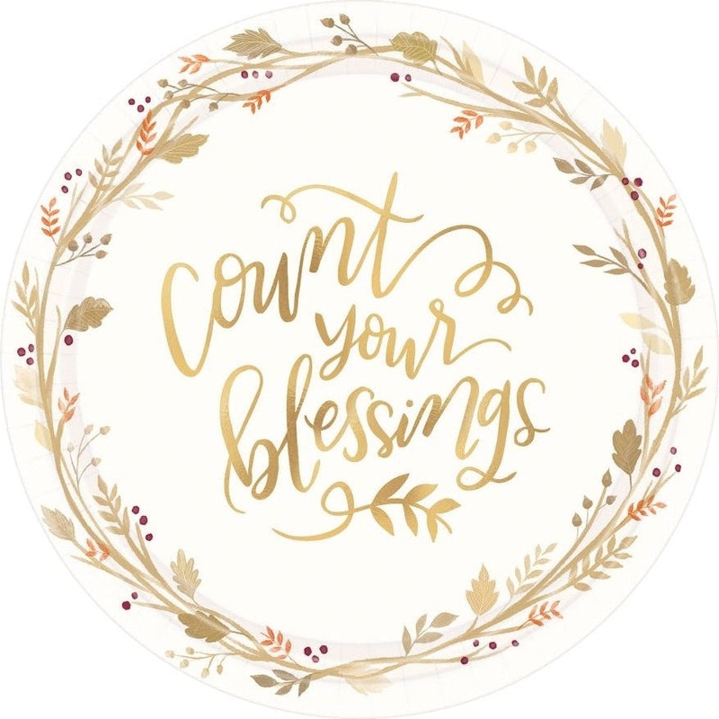 Plates - Always Be Thankful, Round, 7"
