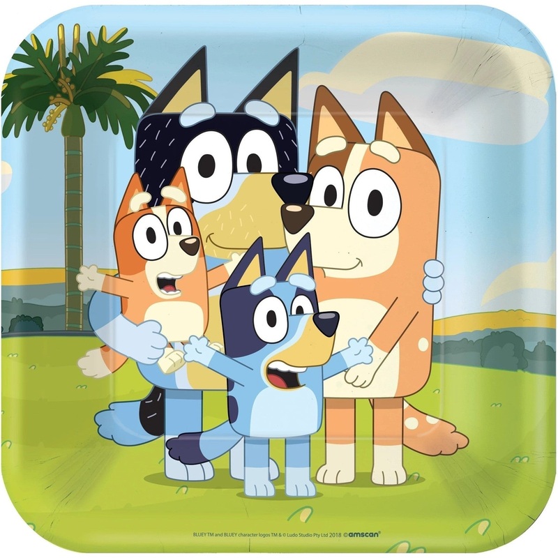 Plates - Bluey, Square, 9"