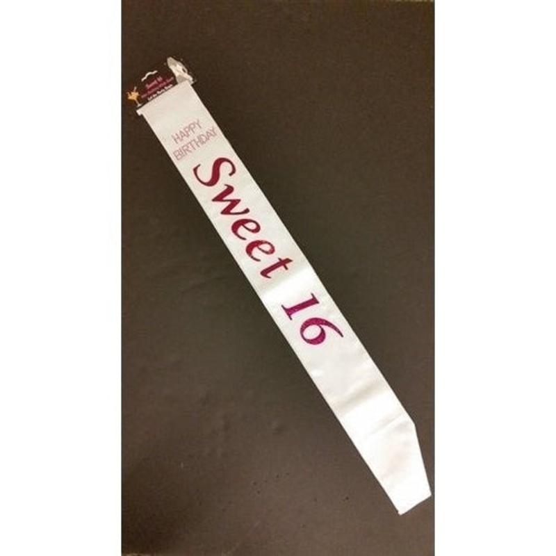 Sash - Sweet 16 White
