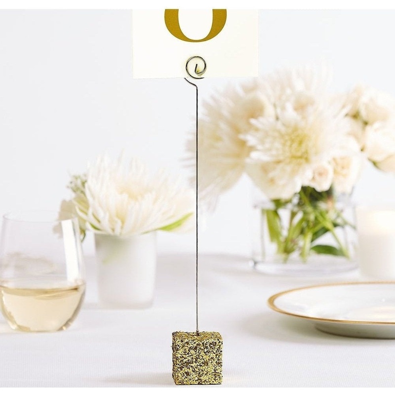 Table Card Holder - Gold Glitter