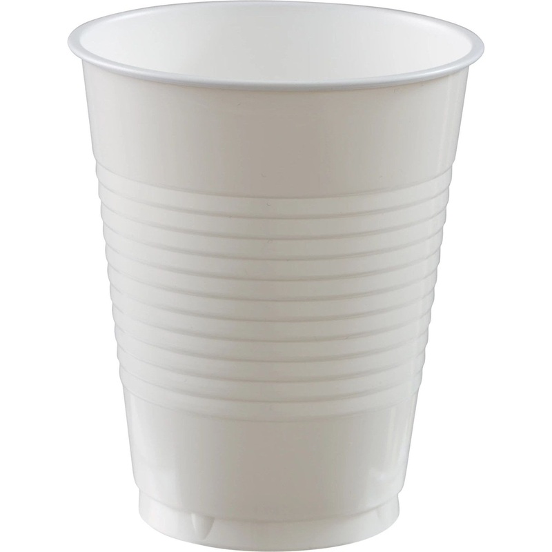 18 Oz. Plastic Cups, 50 Count - Frosty White