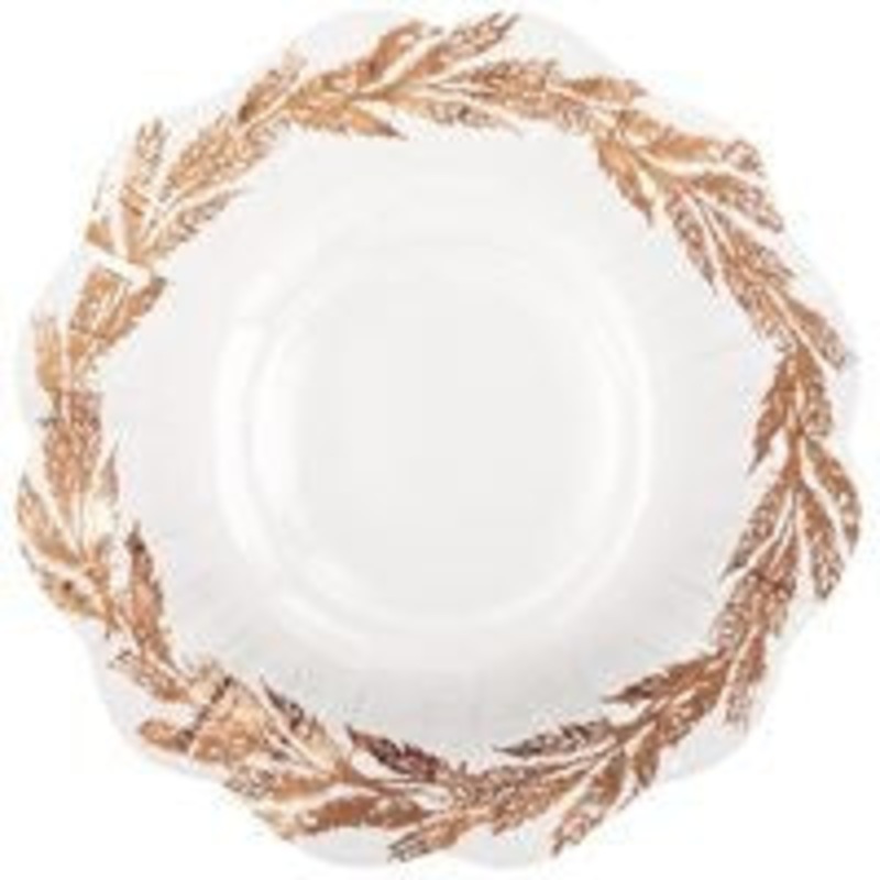8 Elegant Thanksgiving 7" Shaped Bowl, Foil Stamped