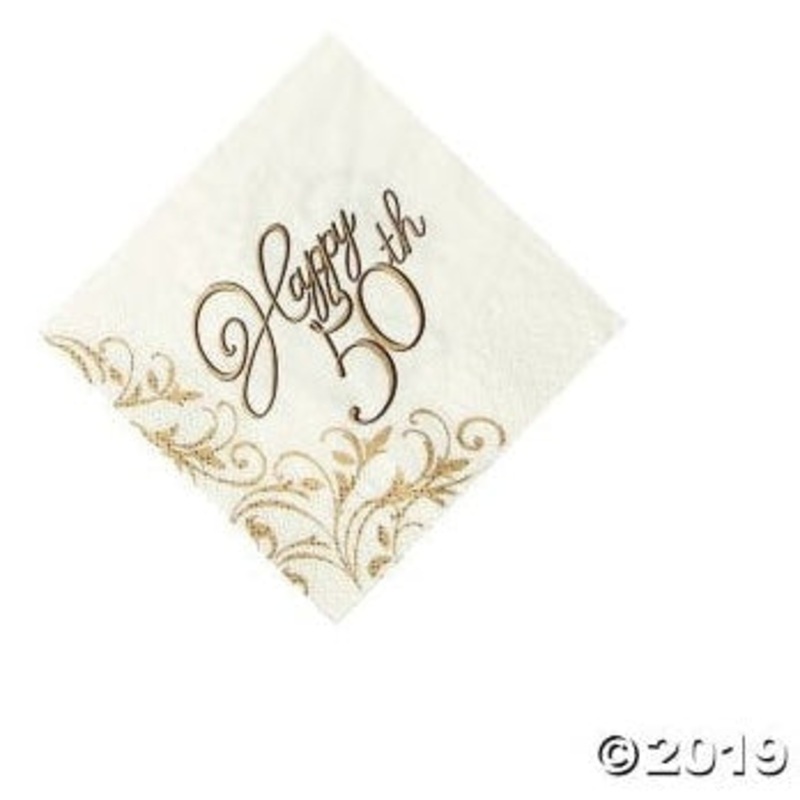 Napkins - Beverage, Happy 50th