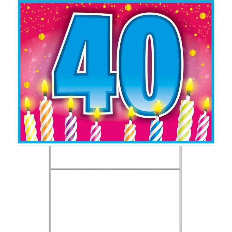 Plastic 40th Birthday Yard Sign