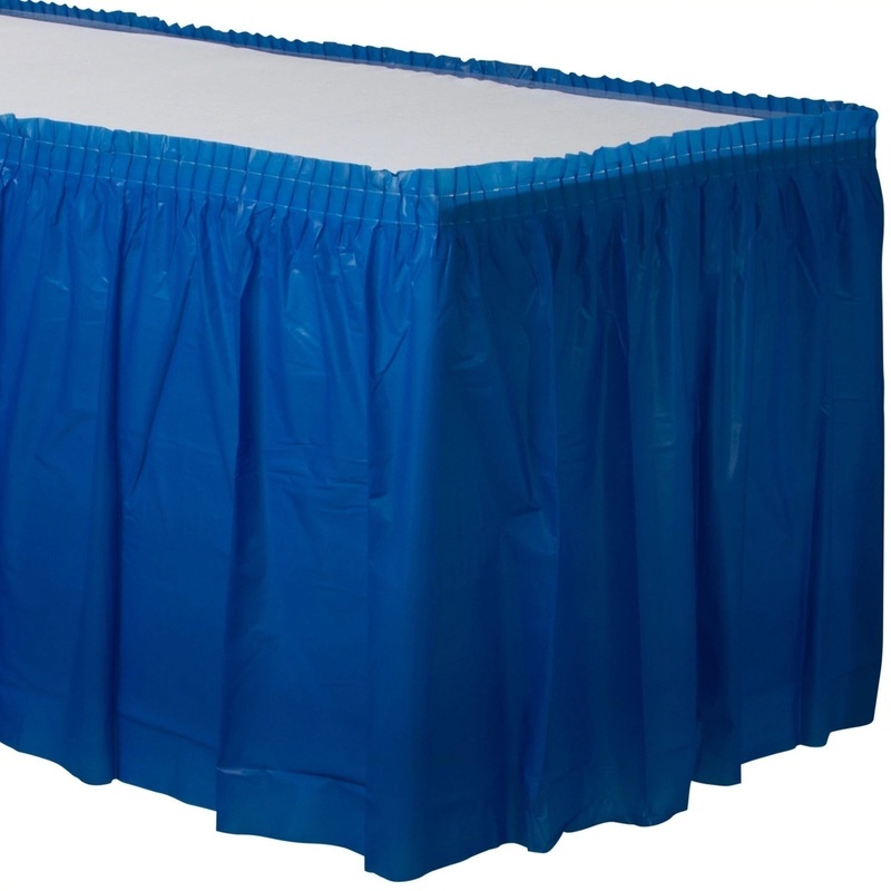 Plastic Table Skirt - Bright Royal Blue 21'