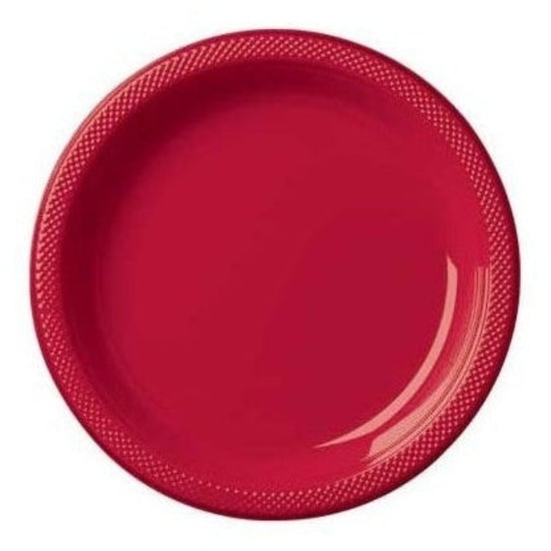 Plates - Apple Red, Plastic, 9"