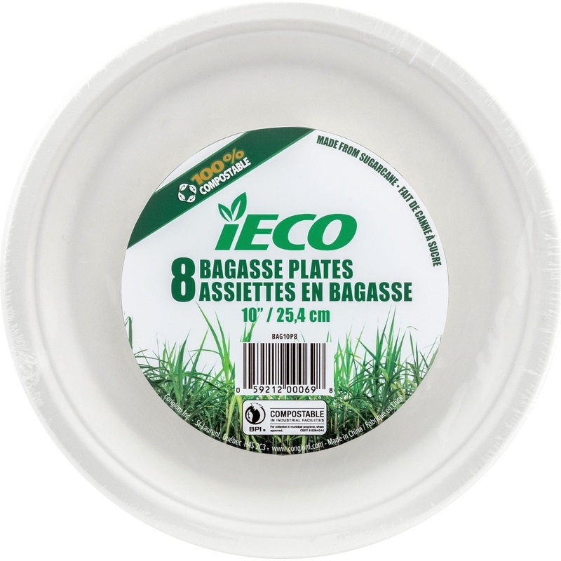Plates - Eco Friendly, Eco Bagasse, 10", 50 Count