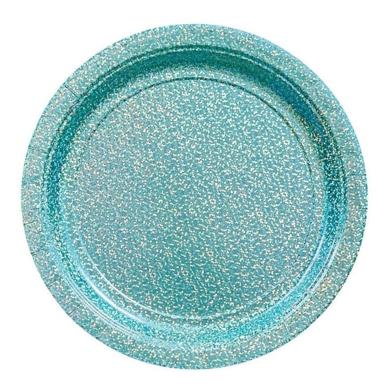 Plates - Robin's Egg Blue, Round Prismatic, 7"