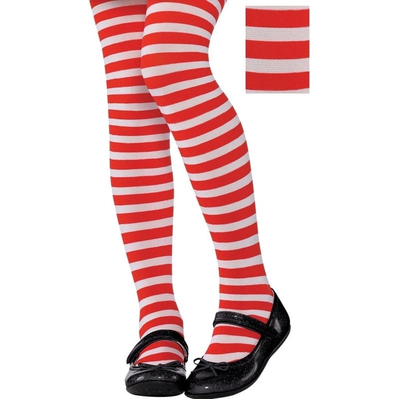 Red/white Striped Tights - Children's Small / Medium