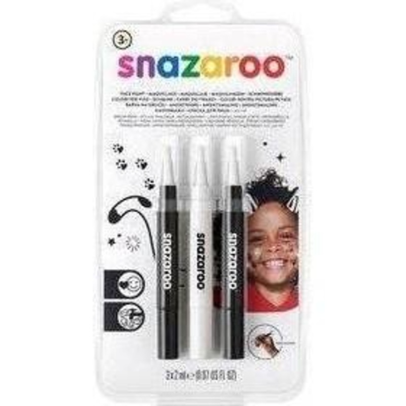 Snazaroo Makeup Brush Pens Black/white/black