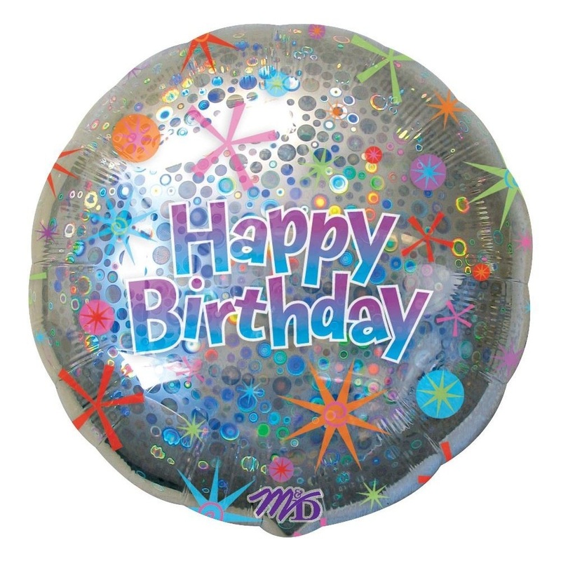 Super Shape Foil Balloon - Holographic Birthday