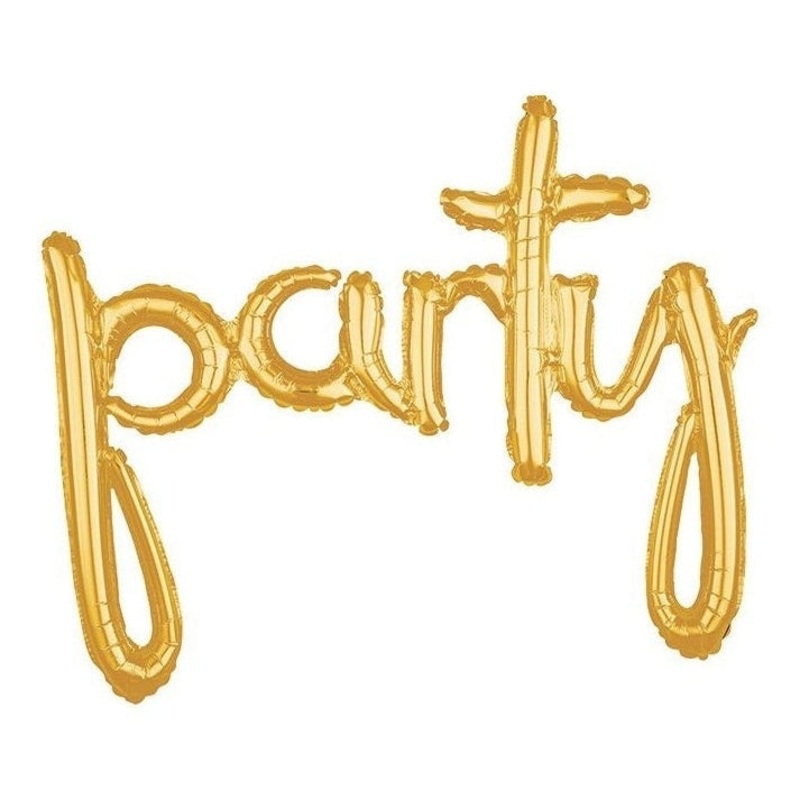 Super Shape Foil Balloon - Script Party Gold