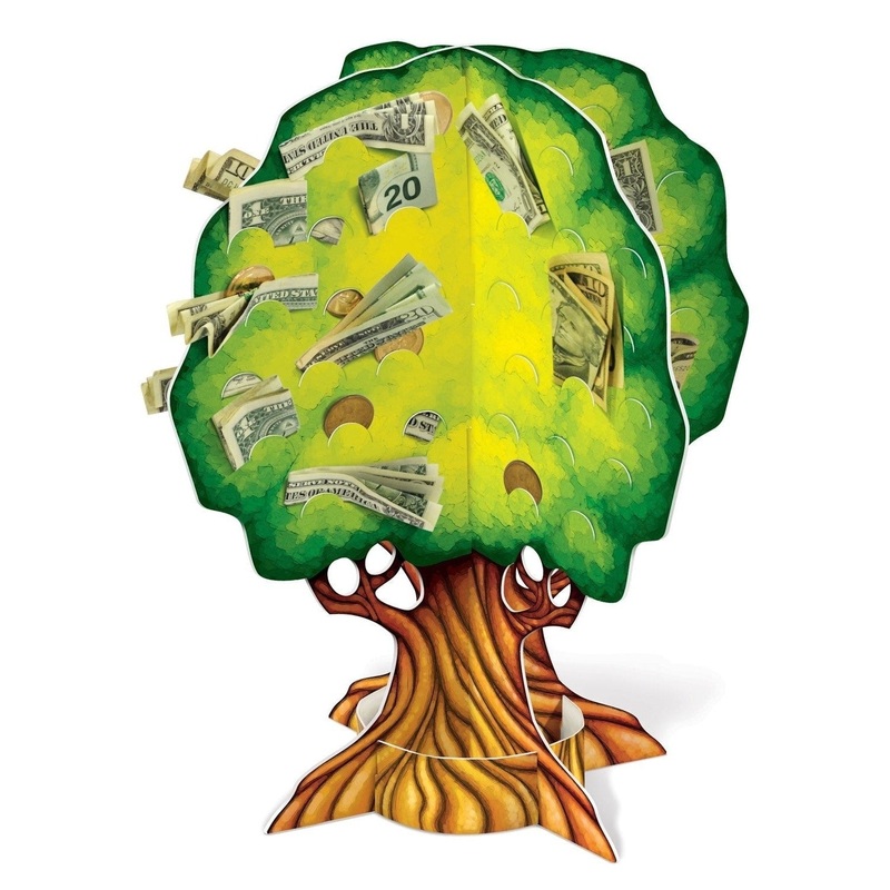 3D Money Tree Slotted To Hold Money; Assembly Required