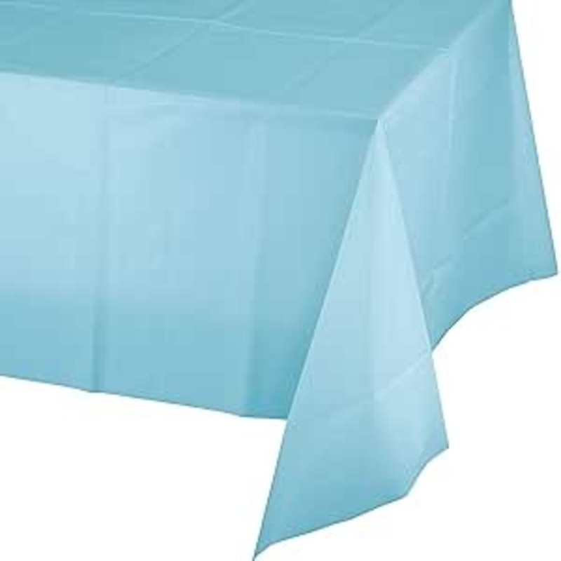Pastel Blue Plastic Table Cover 54" x 108"