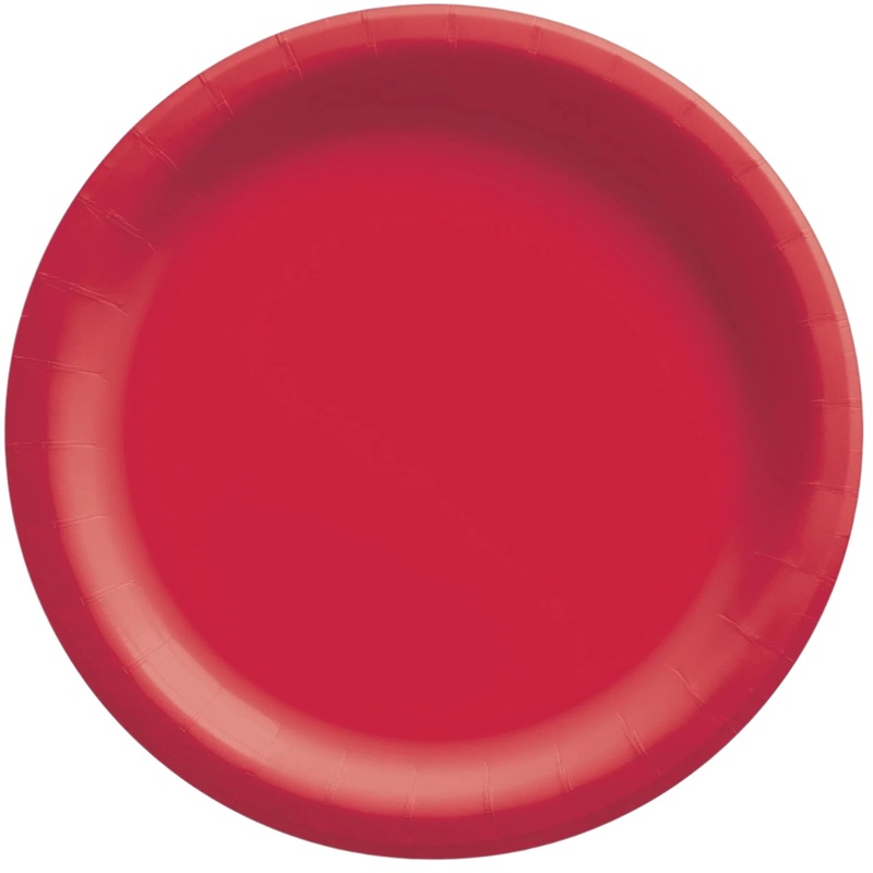Plates - Apple Red, Round, Paper, 8 1/2" , 50 Count