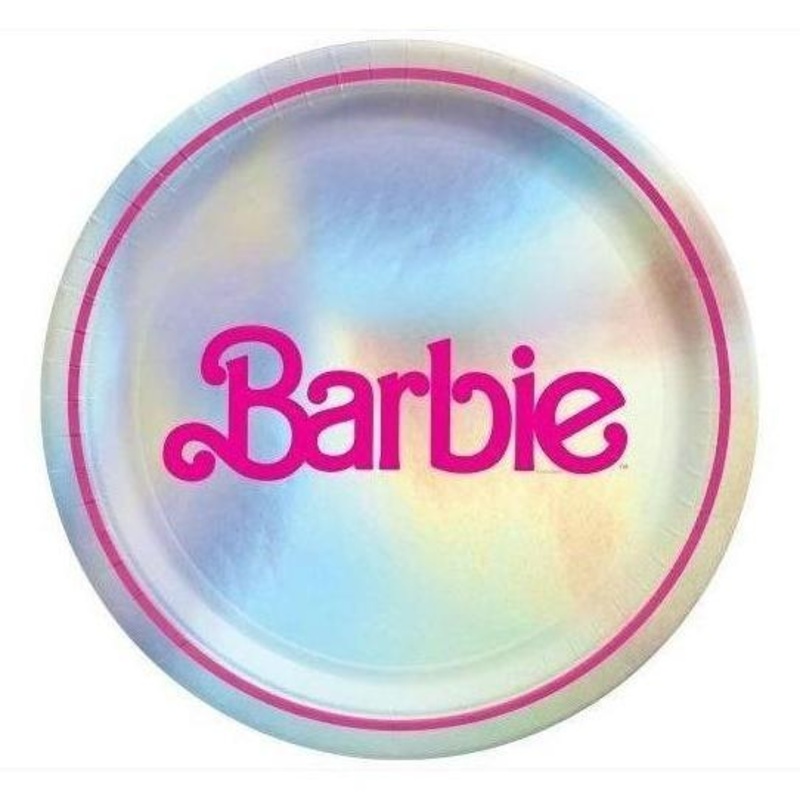 Plates - Pink and Blue, Malibu Barbie, Round, 9"
