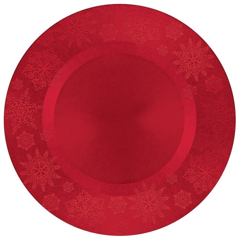 Red Snowflake Round Charger