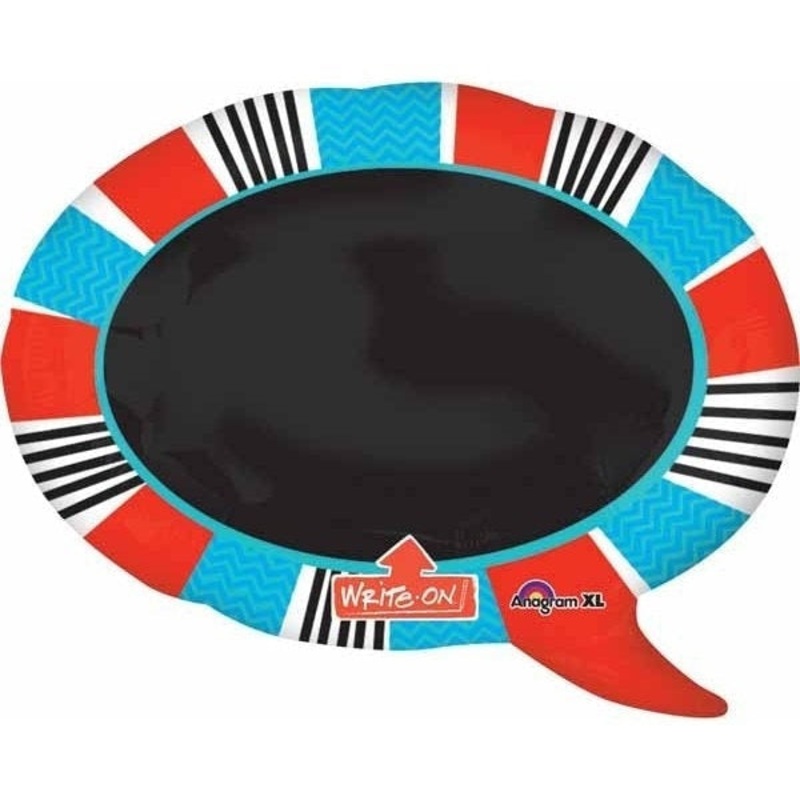 Super Shape Foil Balloon - Word Bubble Black Board