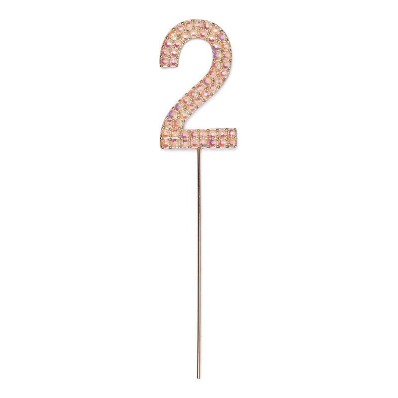 Rhinestone Number 2, Pink (1 pc)