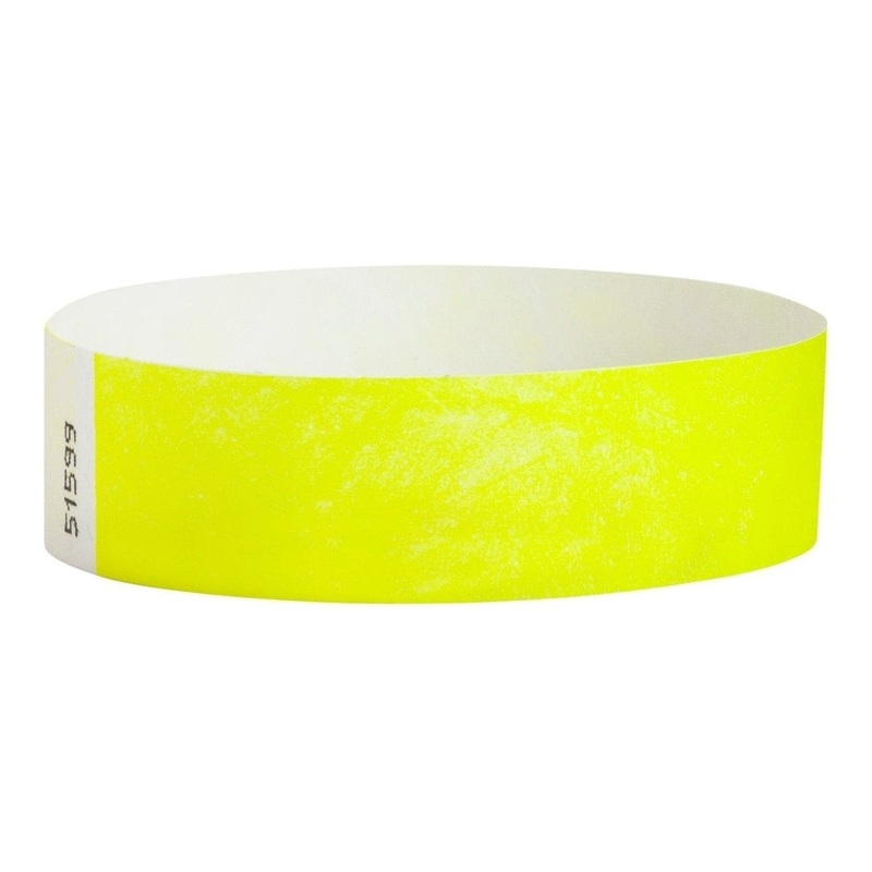 Wrist Ticket - 100 Count Yellow Glow 3/4"