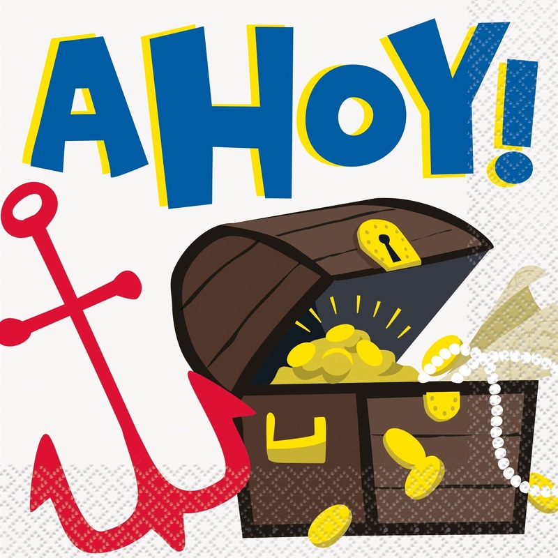 Ahoy Pirate Lunch Napkins, 16 Count