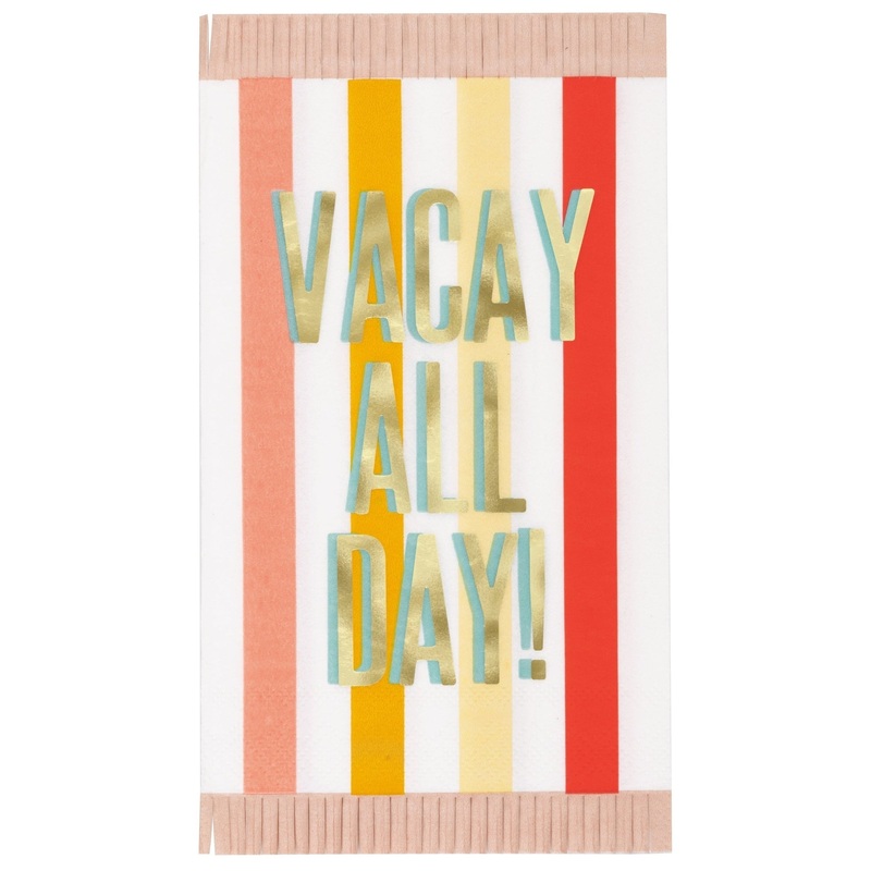 Napkins - Guest, Foil Stamped, Vacay All Day, 16 Count