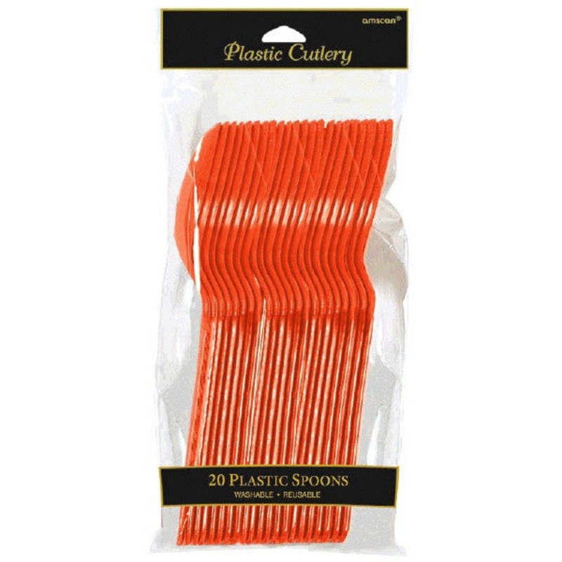 Orange Peel Plastic Spoons 20 Count