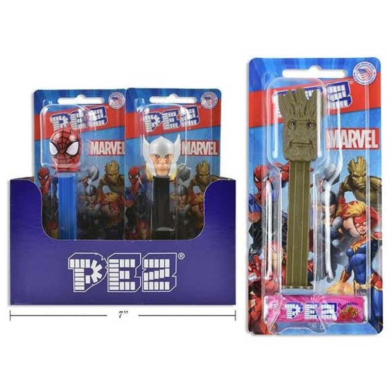 PEZ Marvel Assortment (16g)  Includes 1 Dispenser + 2 Candy Refills